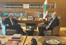 Mikati receives Prime Minister-designate Nawaf Salam at his home in Beirut