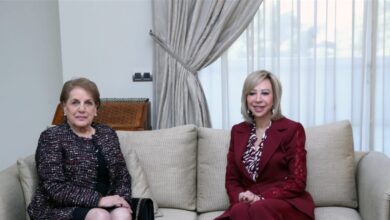 Nadia Al-Shami visited the First Lady at the Presidential Palace to congratulate her