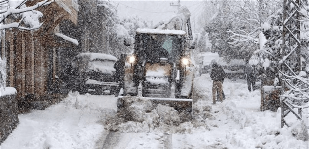 Country mountain roads due to snow accumulation