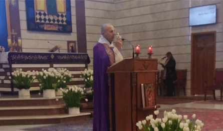 A mass in one of the memorials of the believers in the Church of Mar Yusuf Zgharta