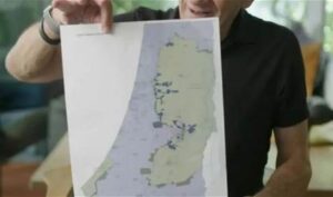 For the first time Olmert reveals a map of 2008 on Abbas for a two -state solution