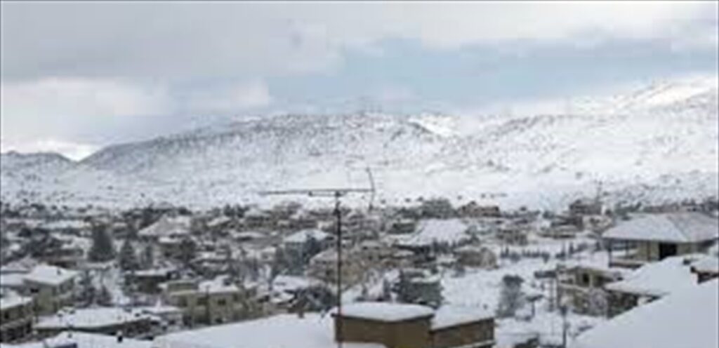 Its height is more than 1200 meters … Snow isolates villages in the western Bekaa and the roads are difficult