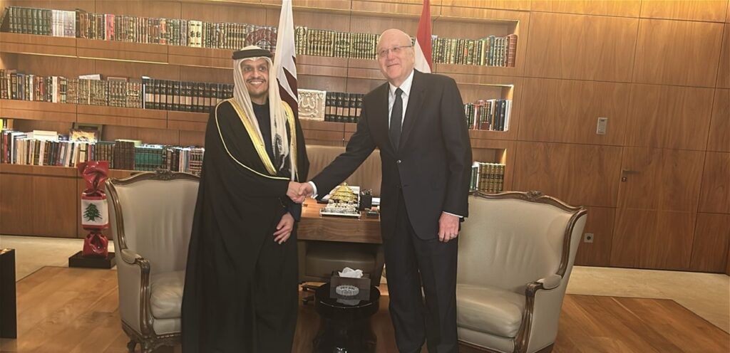 Lebanon today »Mikati receives the Prime Minister of Qatar at his home